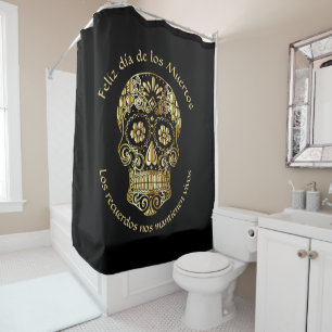 Day of The Dead - Customize Add Name & Message  Shower Curtain