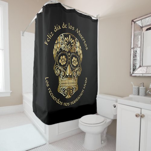 Day of The Dead _ Customize Add Name  Message  Shower Curtain