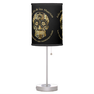 Day of The Dead - Customize Add Name & Message Table Lamp