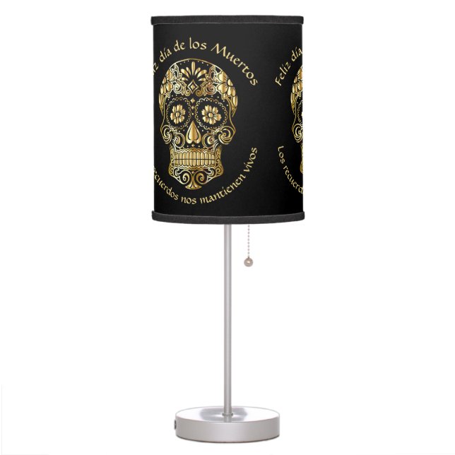 Day of The Dead - Customize Add Name & Message Table Lamp (Left)
