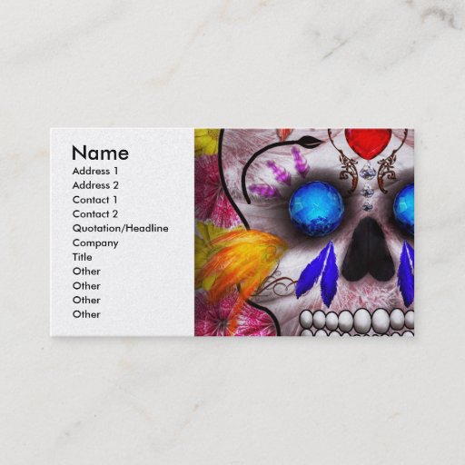 Customizable Day of the Dead - Death Mask Business Cards