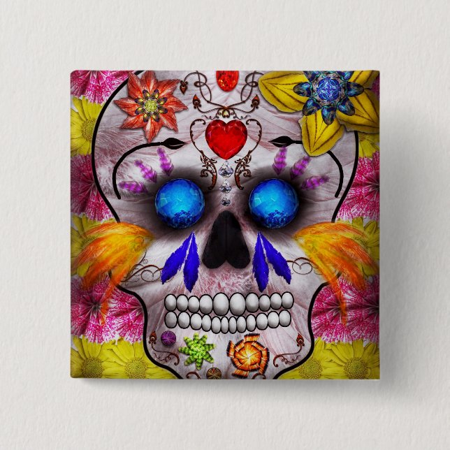 Day of the Dead - Death Mask Button (Front)