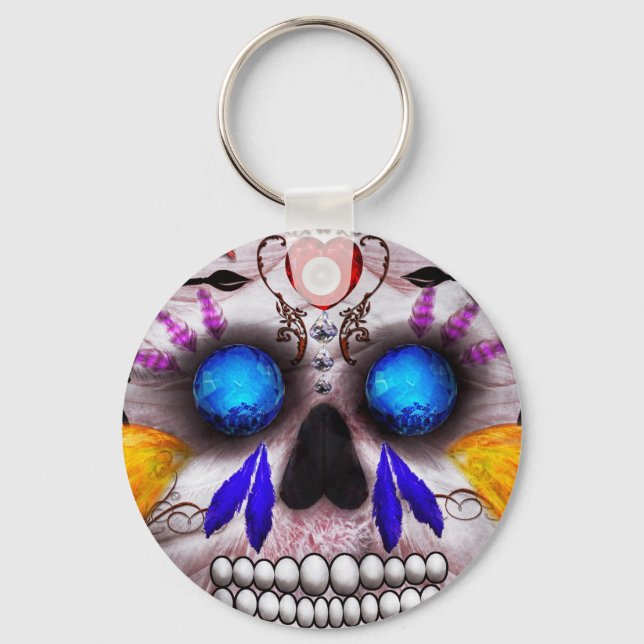 Day of the Dead - Death Mask Keychain (Front)