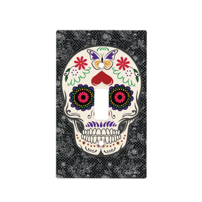 Day of the dead design Skull Art Light Switch (Front)