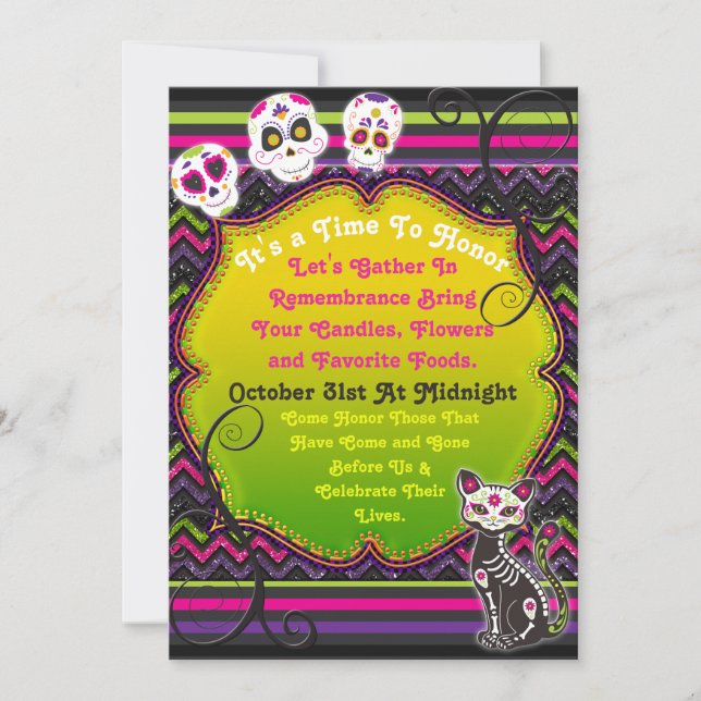 Day of the Dead Dia De Los Muertos Calacas Invite (Front)