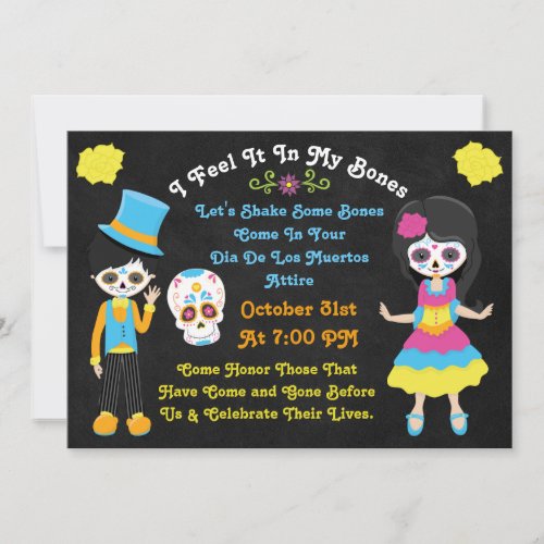 Day of the Dead Dia De Los Muertos Calacas Invite