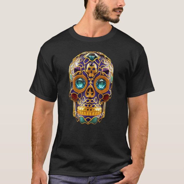 Day Of The Dead Dia De Los Muertos calavera sugar  T-Shirt (Front)