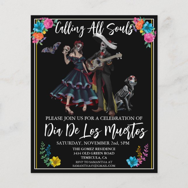 Day of the Dead Dia De los Muertos Fiesta  (Front)