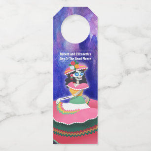 Day of the Dead Dia de Los Muertos Halloween Party Bottle Hanger Tag