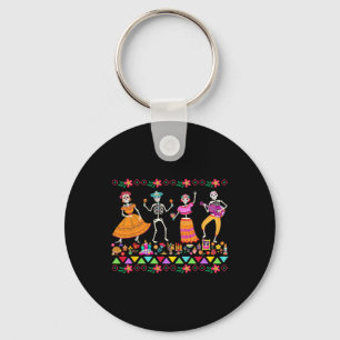 Day Of The Dead Dia De Los Muertos Mexican Skeleto Keychain