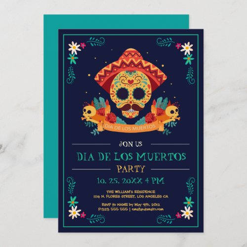 Day Of The Dead Dia De Los Muertos Party Invite