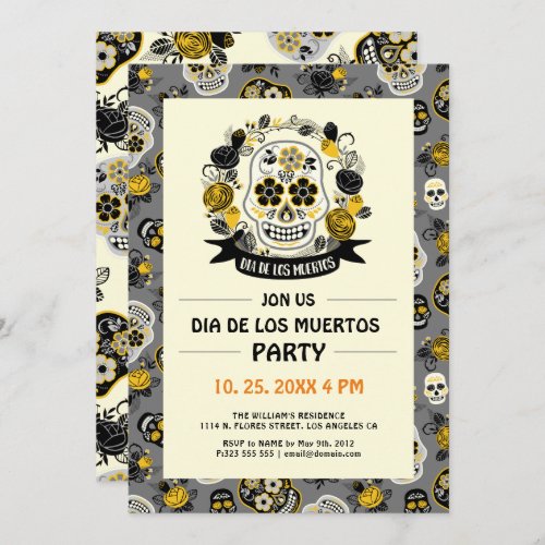 Day Of The Dead Dia De Los Muertos Party Invite