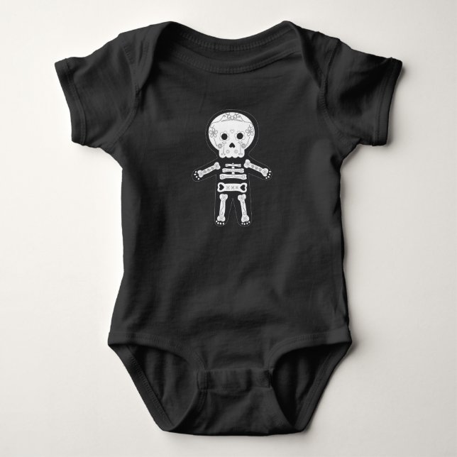 Day of the Dead | Dia de los Muertos Sugar Skull Baby Bodysuit (Front)