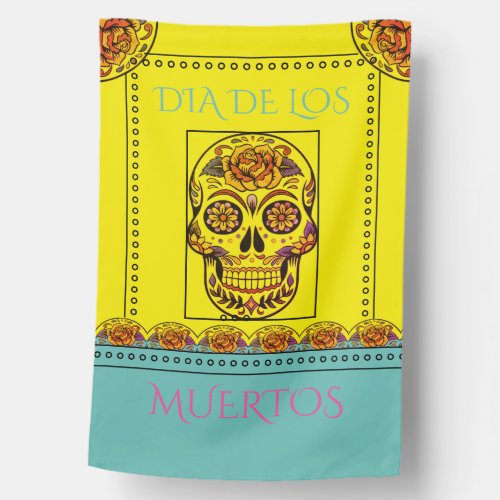 Day Of The dead Dia De Los Muertos Sugar Skull House Flag