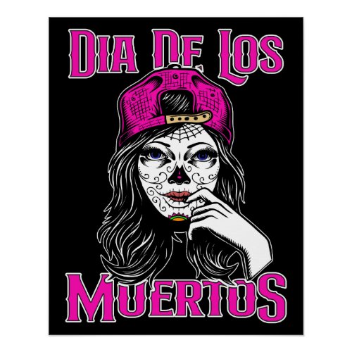Day Of The Dead Dia De Los Muertos Sugar Skull Poster