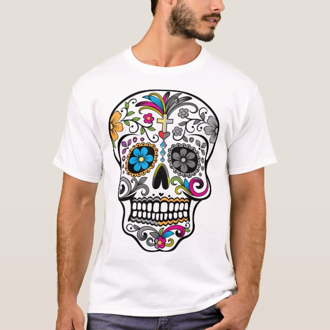 Day of The Dead - Día De Los Muertos - Sugar Skull T-Shirt (Front)