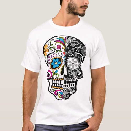 Day of The Dead _ Da De Los Muertos _ Sugar Skull T_Shirt