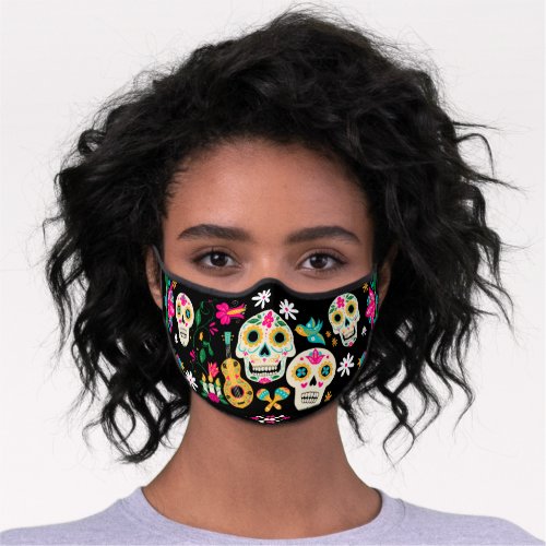 Day of the Dead Dia de los Muertos Sugar Skulls Premium Face Mask