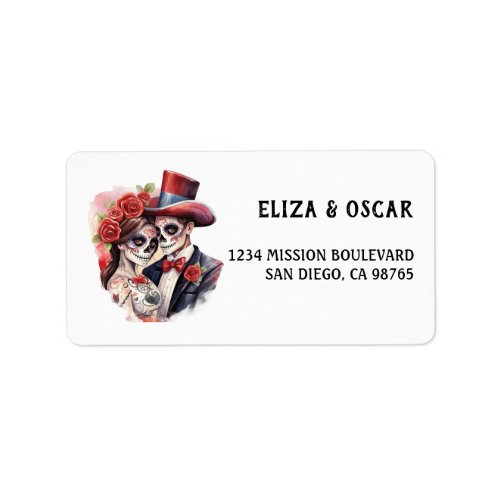 Day of the Dead Da de Muertos Sugar Skull Address Label