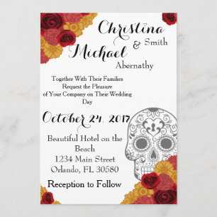 Day of the Dead Dia Los Muertos Wedding Invitation