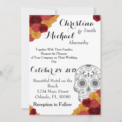 Day of the Dead Dia Los Muertos Wedding Invitation