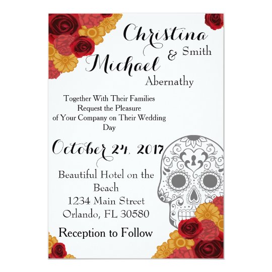 Day Of The Dead Dia Los Muertos Wedding Invitation Zazzle Day Of The Dead Dia Los Muertos Wedding Invitation