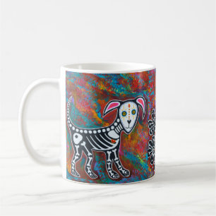 Day of the Dead Dog, Cat, and Hummingbird Coffee Mug