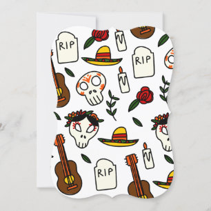 day of the dead doodle invitation
