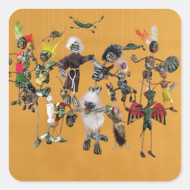 Day of the Dead figures, from Oaxaca Square Sticker (Front)