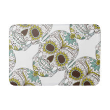 Sugar Skull Bath Mats Rugs Zazzle