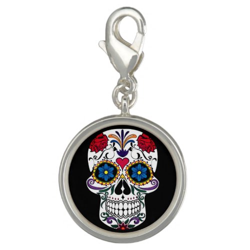 Day of the Dead Floral Sugar Skull Charm