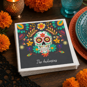 Day of the Dead Floral Sugar Skull Napkins