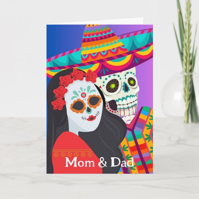 Day of the Dead for Mom and Dad Parents Card (Front)