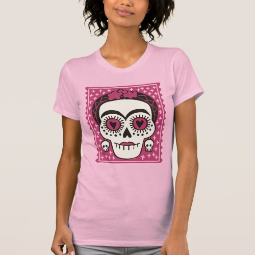 Day of the Dead Frida Kahlo Sugar Skull T_Shirt