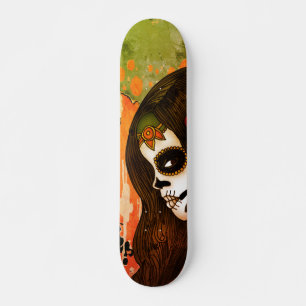 Day of the Dead Girl Face Art Skateboard