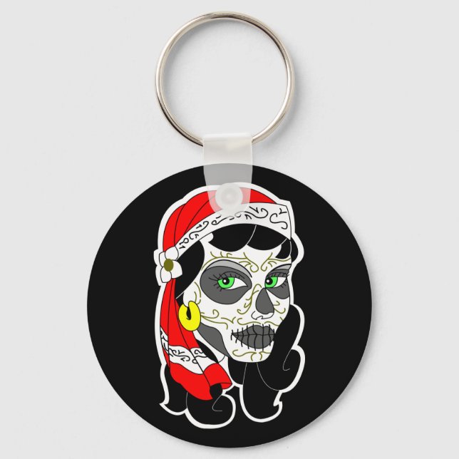 Day of the Dead Girl Keychain (Front)
