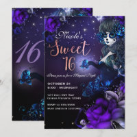 Day of the Dead Girl Purple Blue Sweet 16 Party