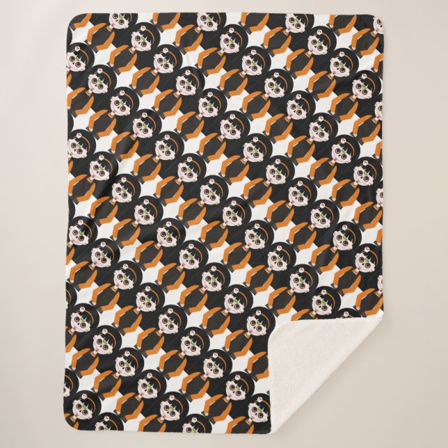 Day of the Dead Girl Sherpa Blanket (Front)