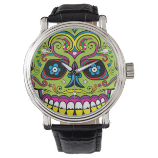 Day of the Dead Green Skull Watch