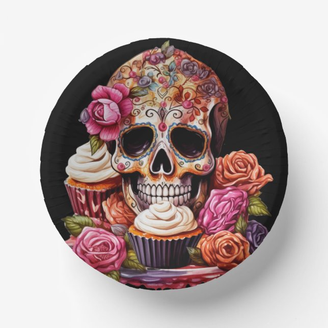 Day of the Dead Greeting  Paper Bowls (Front)