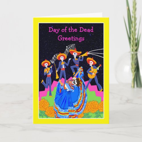 Day of the Dead Greetings Dancing Catrina Card