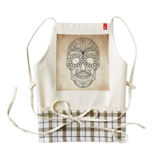 Day Of The Dead Grungy Skull Zazzle HEART Apron