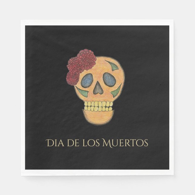 Day of the Dead Halloween Gothic Sugar Skull   Napkins (Front)