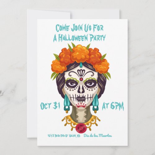 Day Of The Dead Halloween Invitations