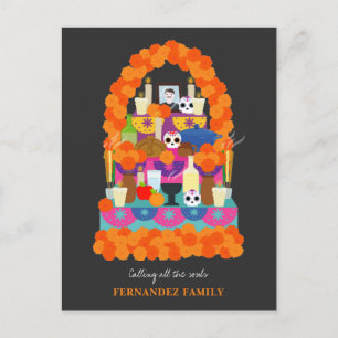 Day of the dead halloween party holiday postcard
