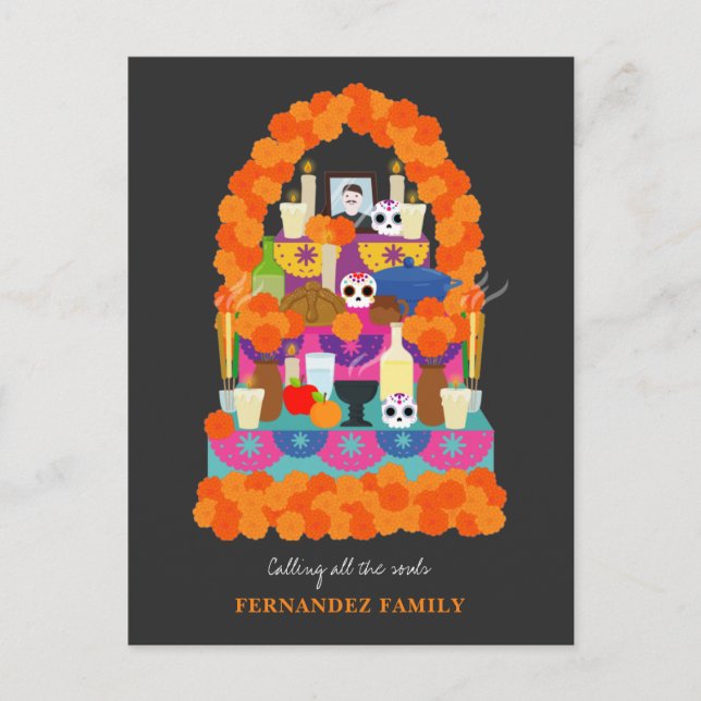 Day of the dead halloween party holiday postcard (Front)