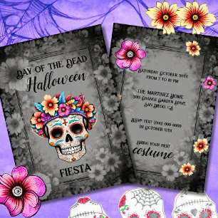 Day of the Dead Halloween Party Mexican Invitation