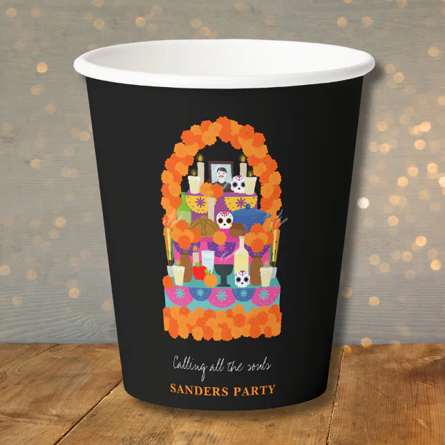 Day of the dead halloween party paper cups | Zazzle