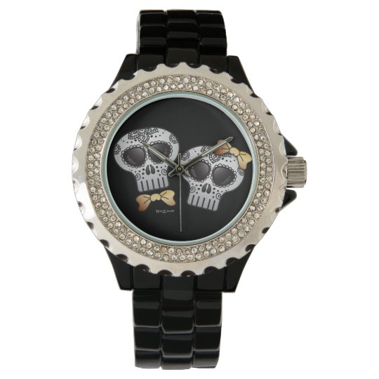 day of the dead halloween skull dia de los muertos watch