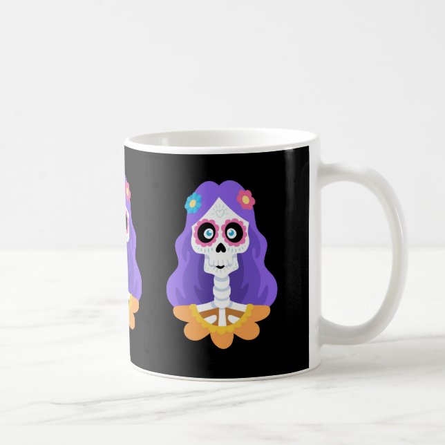 Day of the Dead Halloween Sugar Skull Mug (Right)
